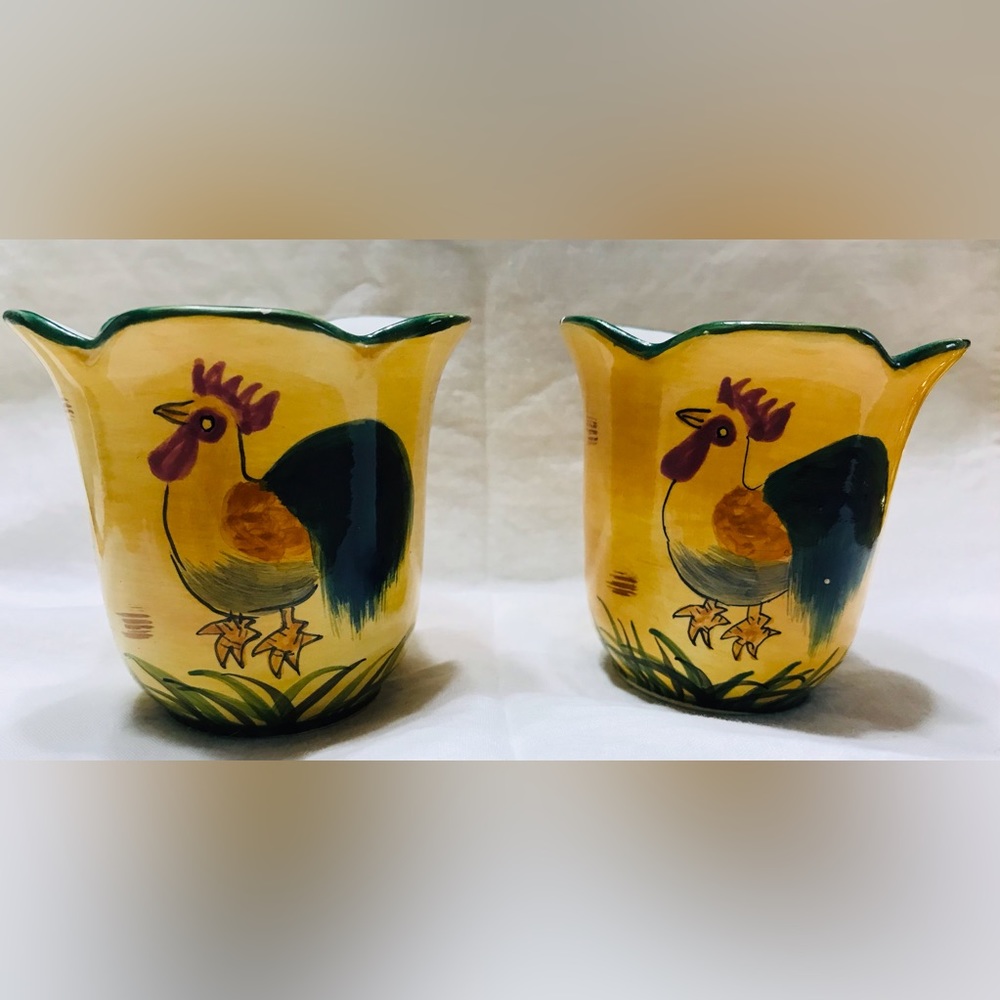 Hallmark rooster votive cups, new, never used.